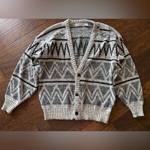 Vintage Method Geometric Patterned Cardigan size Large Mens/Unisex